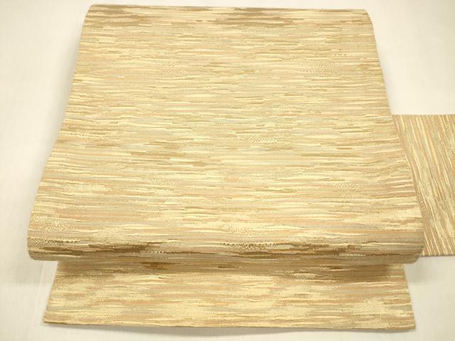 平和屋着物●九寸名古屋帯 紬地 霞文 金糸 正絹 逸品 DAAZ4512cm