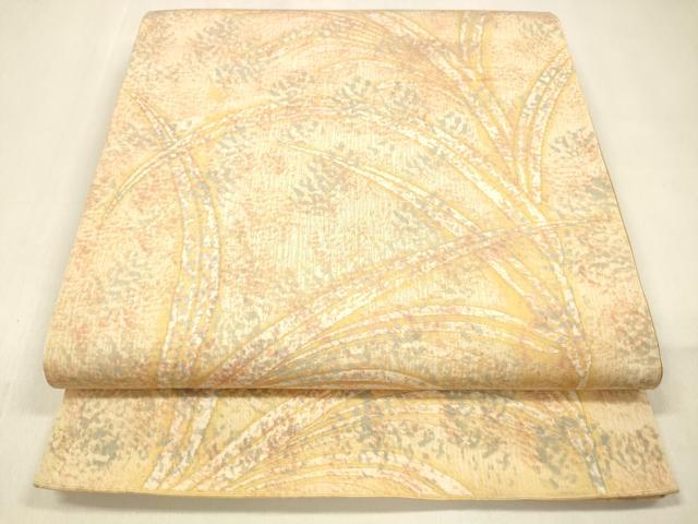 平和屋着物●六通柄袋帯 草葉文 正絹 逸品 DAAZ4517cm