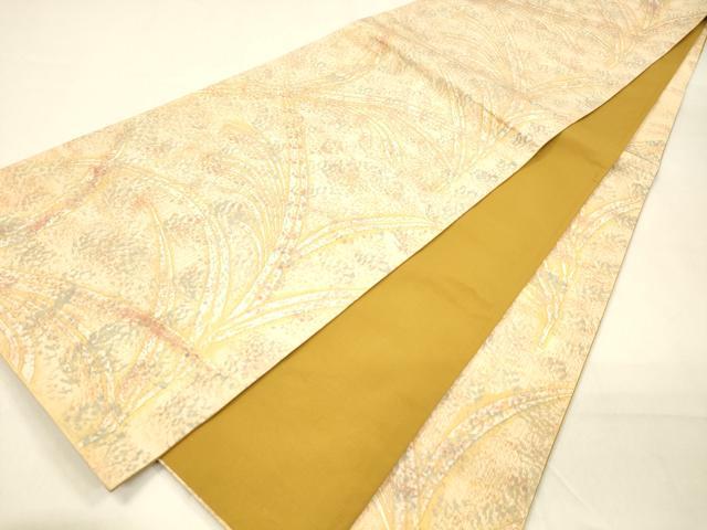 平和屋着物●六通柄袋帯 草葉文 正絹 逸品 DAAZ4517cm