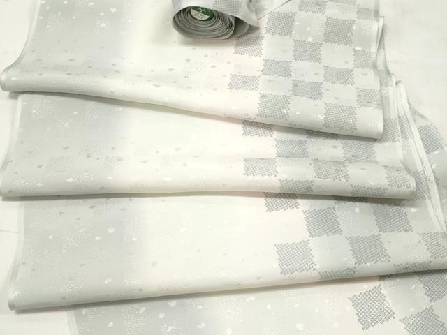 平和屋着物●長襦袢 反物 着尺 市松間道 暈し染め 逸品 未使用 DAAZ4522we