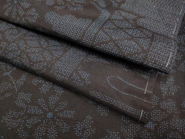 平和屋着物●結城紬 80亀甲 吉祥花文 正絹 逸品 未使用 DAAZ5002du