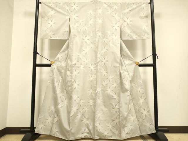 平和屋着物●本場大島紬 白大島 七宝文 正絹 逸品 DAAZ5043du