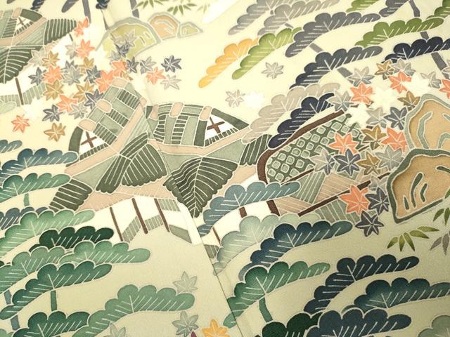 平和屋着物●訪問着 風景花文 正絹 逸品 DAAZ5047du