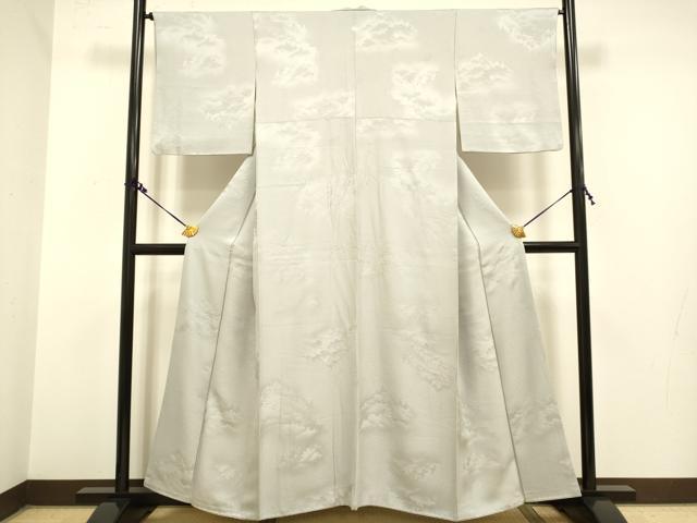 平和屋着物●上質な色無地 風景地紋 潤色 正絹 逸品 DAAZ5050du