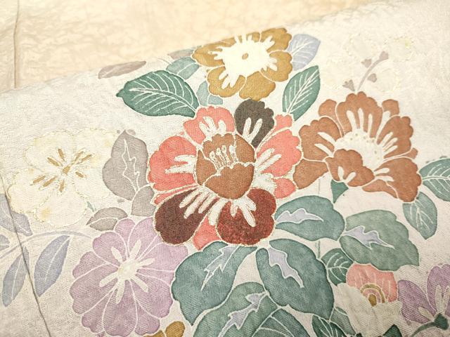 平和屋着物●訪問着 草花文 金彩 正絹 逸品 DAAZ5107du
