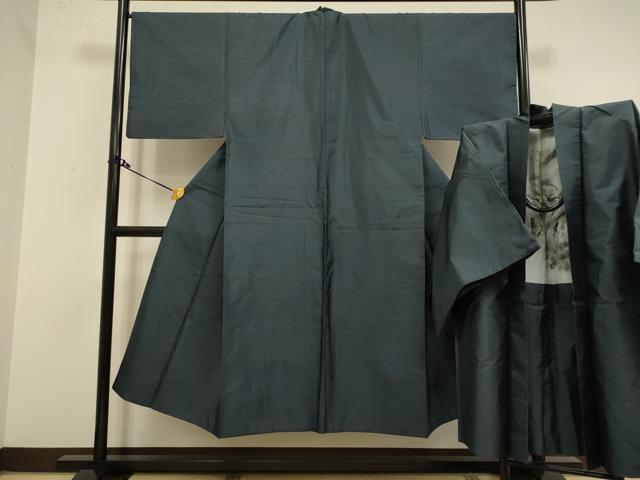 平和屋着物●男性 本場大島紬 アンサンブル 長羽織 80亀甲 総詰め 正絹 逸品 DAAZ5139du