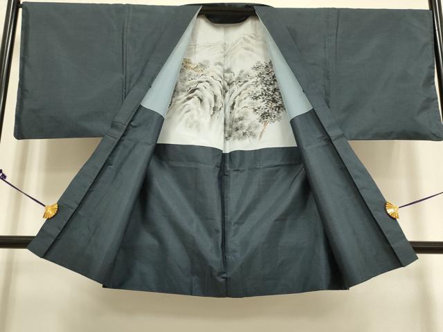 平和屋着物●男性 本場大島紬 アンサンブル 長羽織 80亀甲 総詰め 正絹 逸品 DAAZ5139du