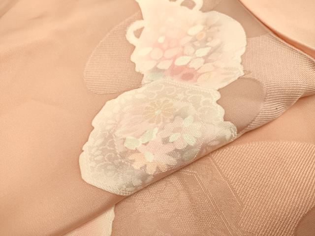 平和屋着物▼上質な小紋 地紋起こし 陶器花文 暈し染め 正絹 逸品 DAAZ5181du