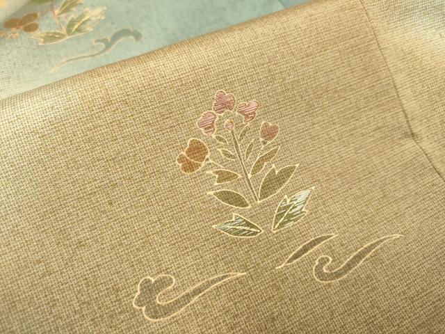平和屋着物●本場染大島紬 訪問着 刺繍 霞花文 暈し染め 正絹 逸品 DAAZ5233du