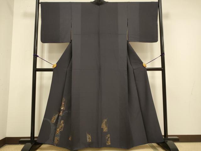 平和屋着物●訪問着 刺繍 短冊矢羽吉祥文 金彩 背抜き仕立て 正絹 逸品 DAAZ5242du