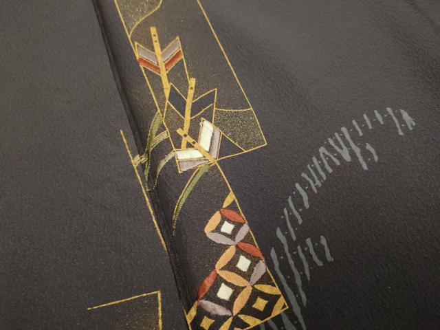 平和屋着物●訪問着 刺繍 短冊矢羽吉祥文 金彩 背抜き仕立て 正絹 逸品 DAAZ5242du