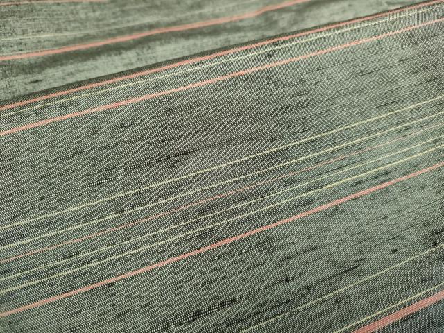 平和屋着物●上質な紬 横段文 正絹 逸品 未使用 DAAZ5272du