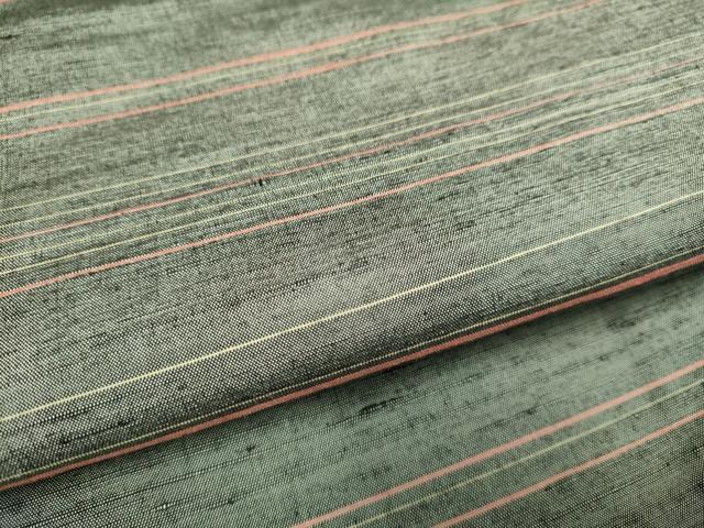 平和屋着物●上質な紬 横段文 正絹 逸品 未使用 DAAZ5272du