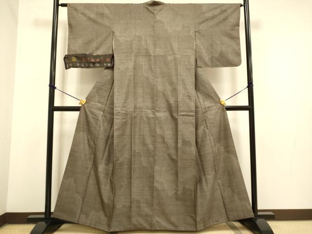 平和屋着物●本場大島紬 訪問着 9マルキ 霞文 ともはら紬謹製 反端付き 正絹 逸品 DAAZ5273du