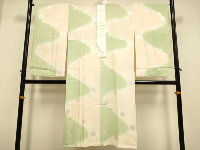 平和屋着物●長襦袢 無双仕立て 作家物 舞桜文 夢ぼかし 正絹 逸品 DAAZ5330du