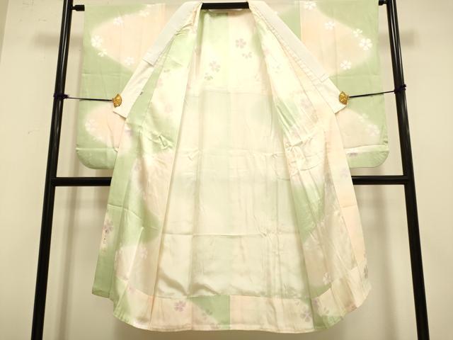 平和屋着物●長襦袢 無双仕立て 作家物 舞桜文 夢ぼかし 正絹 逸品 DAAZ5330du
