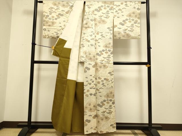 平和屋着物▼上質な小紋 風景花文 正絹 逸品 DAAZ5335du