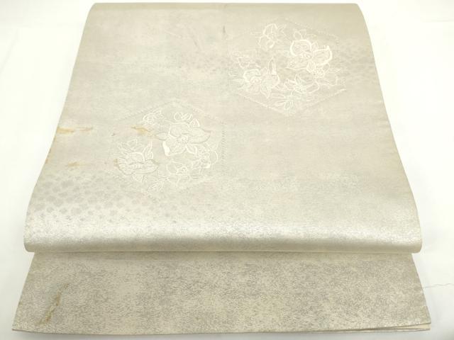 平和屋着物◎中国三大刺繍 相良刺繍 総刺繍 太鼓柄袋帯 蘭 亀甲文 正絹 逸品 DAAZ5560ea