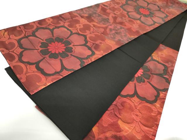 平和屋着物◎六通柄袋帯 花唐草文 正絹 逸品 DAAZ5570ea