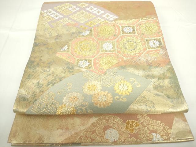 平和屋着物◎六通柄袋帯 地紙花唐草文 金銀糸 引箔 正絹 逸品 DAAZ5591ea