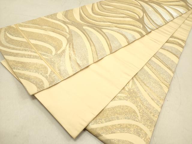 平和屋着物◎六通柄袋帯 流水文 金糸 正絹 逸品 DAAZ5640ea