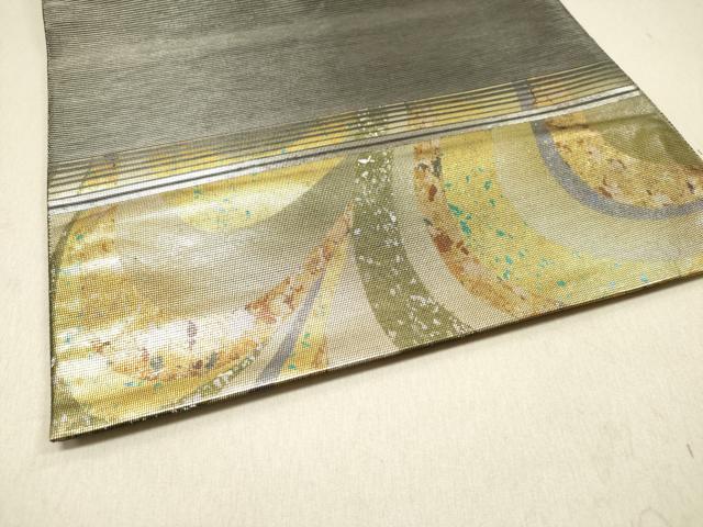 平和屋着物◎六通柄袋帯 文学の旅 流水文 螺鈿箔 正絹 逸品 DAAZ5678ea