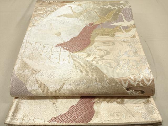 平和屋着物◎九百佐賀錦 六通柄袋帯 光悦 飛鶴 金