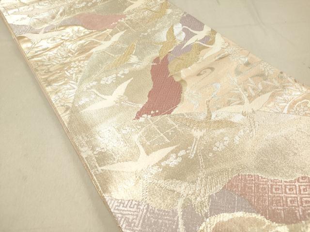 平和屋着物◎九百佐賀錦 六通柄袋帯 光悦 飛鶴 金銀糸 正絹 逸品 DAAZ5686ea