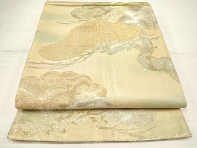 平和屋着物◎六通柄袋帯 老松 金糸 正絹 逸品 DAAZ5961ea