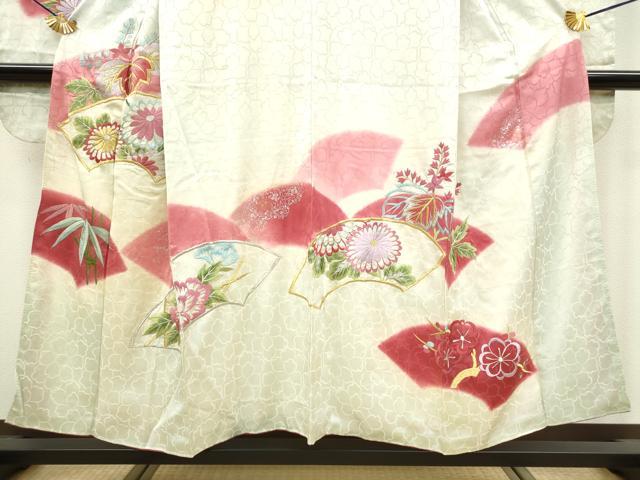 平和屋着物■豪華振袖 刺繍 地紙桐花文 暈し染め 金銀彩 正絹 逸品 DAAZ5989ea