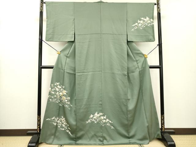 平和屋着物●訪問着 駒刺繍 草花 金彩 正絹 逸品 DAAZ6027fe