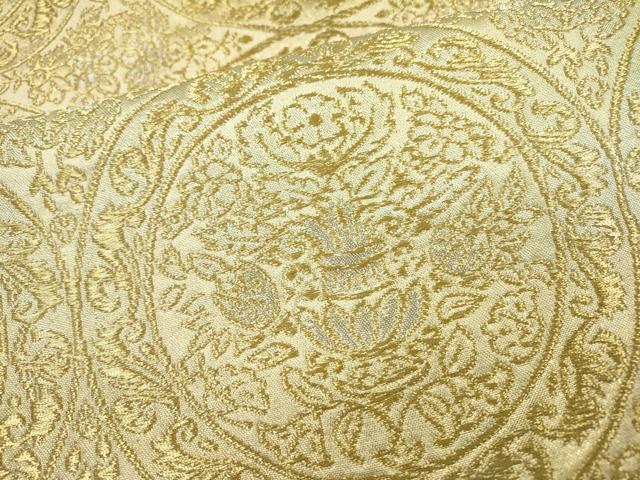 平和屋着物▼六通柄袋帯 飾花絵皿文 金銀糸 正絹 逸品 DAAZ6102fe