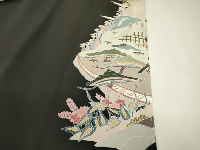 平和屋着物■豪華黒留袖 友禅 作家物 風景文 正絹 逸品 DAAZ6235fe