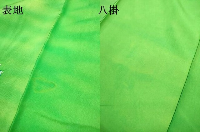 平和屋着物▼訪問着 手描き 短冊花文 暈し染め 正絹 逸品 DAAZ6353fe