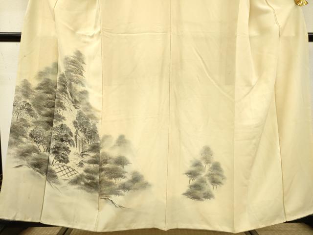 平和屋着物▼訪問着 手描き 風景文 暈し染め 正絹 逸品 DAAZ6365fe