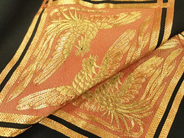 平和屋着物▼豪華黒留袖 駒刺繍 総刺繍 鳳凰菱文 金糸 正絹 逸品 DAAZ6564fe