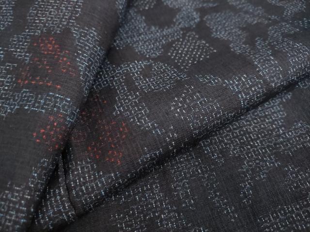 平和屋着物●結城紬 80亀甲 草花文 正絹 逸品 DAAZ7004ud