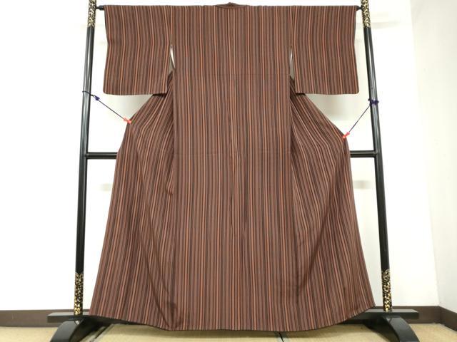 平和屋着物●上質な小紋 変わり縞 正絹 逸品 DAAZ7033ud