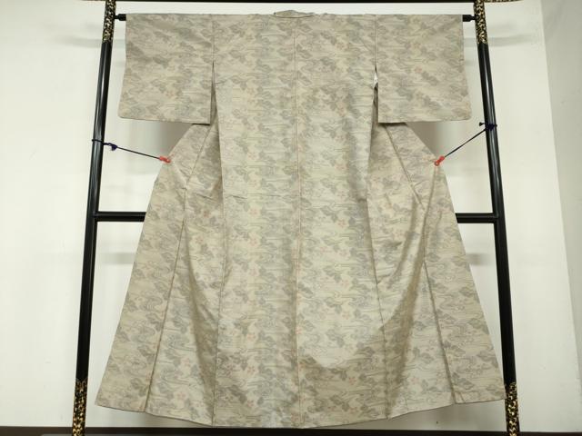 平和屋着物●本場大島紬 7マルキ 流水舞葉文 正絹 逸品 DAAZ7036ud