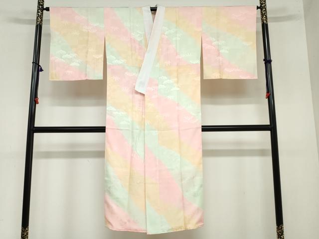 平和屋着物●長襦袢 袷 笹松地紋 暈し染め 正絹 逸品 未使用 DAAZ7065ud