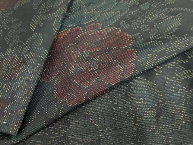 平和屋着物●本場大島紬 草花文 正絹 逸品 DAAZ7132ud