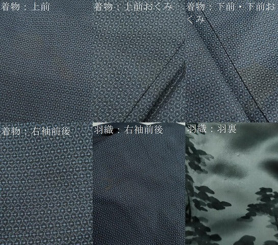平和屋着物●男性 本場大島紬 アンサンブル 80亀甲 総詰め 正絹 逸品 DAAZ7145ud