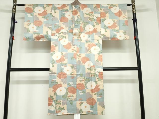 平和屋着物●長襦袢 無双仕立て 草花文 正絹 逸品 DAAZ7168ud