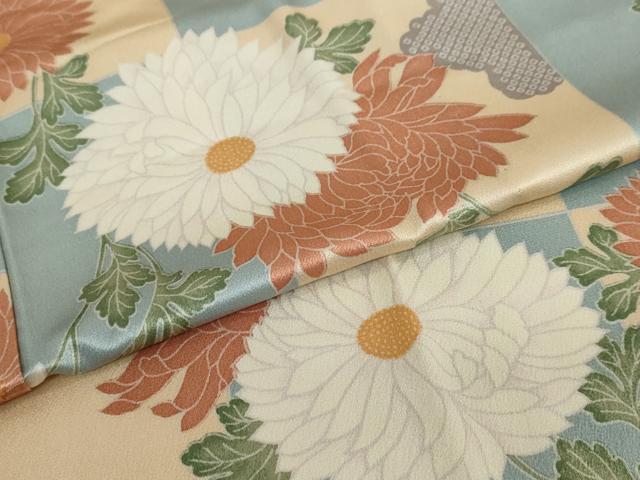 平和屋着物●長襦袢 無双仕立て 草花文 正絹 逸品 DAAZ7168ud