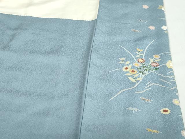 平和屋着物●訪問着 作家物 刺繍 御所車草花文 暈し染め 正絹 逸品 DAAZ7195ud
