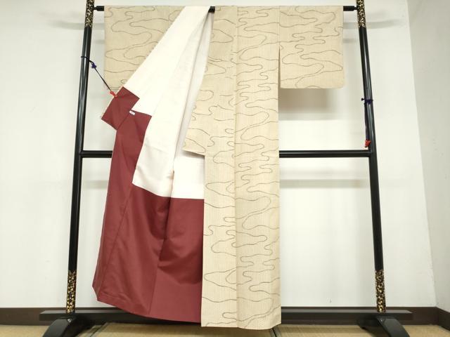 平和屋着物●上質な紬 抽象文様 正絹 逸品 DAAZ7200ud