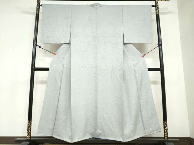 平和屋着物●上質な色無地 茶屋辻模様 鼠色 反端付き 正絹 逸品 DAAZ7216ud