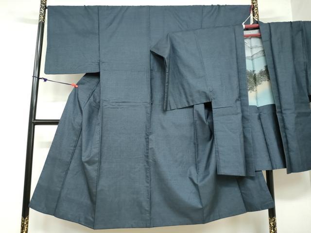 平和屋着物●男性 本場大島紬 アンサンブル 長羽織 100亀甲 総詰め 正絹 逸品 DAAZ7225ud