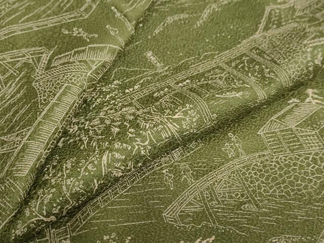 平和屋着物●上質な小紋 人物風景文 正絹 逸品 DAAZ7229ud