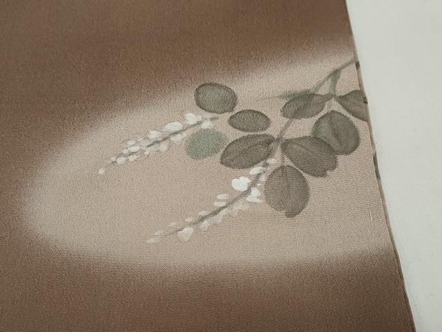平和屋着物●訪問着 手描き 草花文 暈し染め 正絹 逸品 未使用 DAAZ7285ud